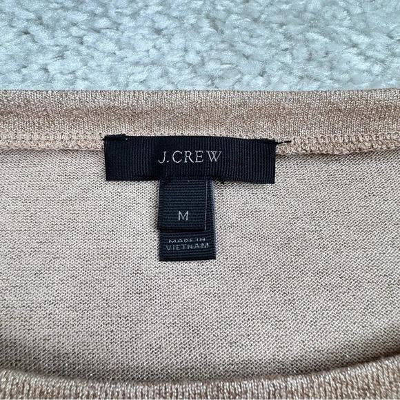 J. Crew Bell Sleeve Metallic Rose Gold Top Medium - Picture 4 of 11
